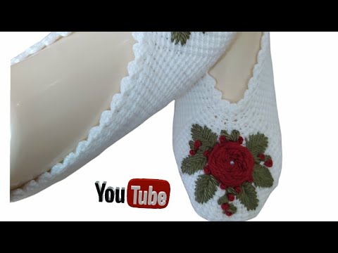 Gelin patiği 👰 nakış işlemesi yapılışı ✅ // Bridal booties embroidery