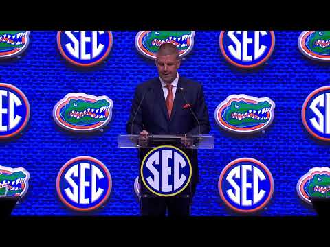 Florida Gators Head Coach Billy Napier from SEC Media Days 2022.