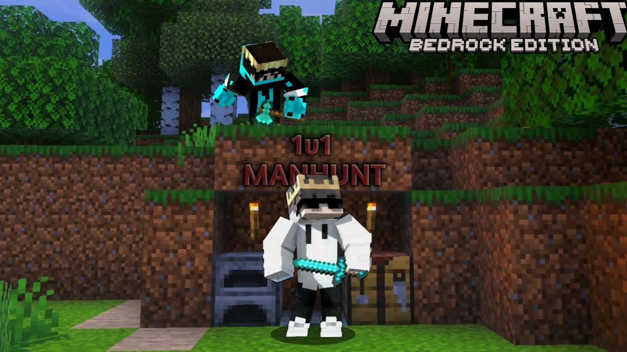 "Minecraft manhunt 1v1 with Java combat MCPE" - YouTube