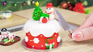 Perfect Miniature Christmas Cake | AMAZING Tiny Christmas Tree Cake Decorating | Miniature Cooking