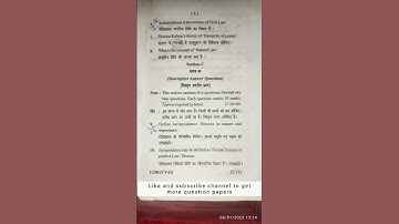 LLB 1ST SEM 2021 K-1001 QUESTION PAPER #chaudharycharansinghuniversity #previousyearpapersbyara