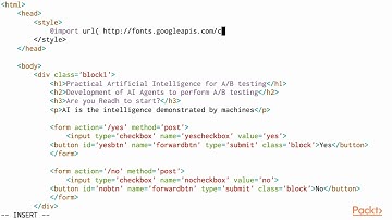 Practical Artificial Intelligence for A/B Testing:   Creating Web Pages in HTML | packtpub.com