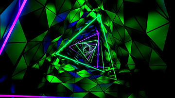 🔷 4K Screensaver – Futuristic Triangular Spiral in Green and Purple (No Sound)