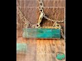 Handcrafted Number 8 Turquoise Bar Necklace Gold Plated 16 Inch Chain