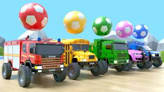 Les roues du bus – Chansons pour bébés – Ballons de football colorés – Comptines et chansons pour