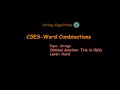 CSES-Word Combinations