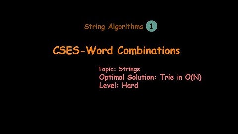 CSES-Word Combinations