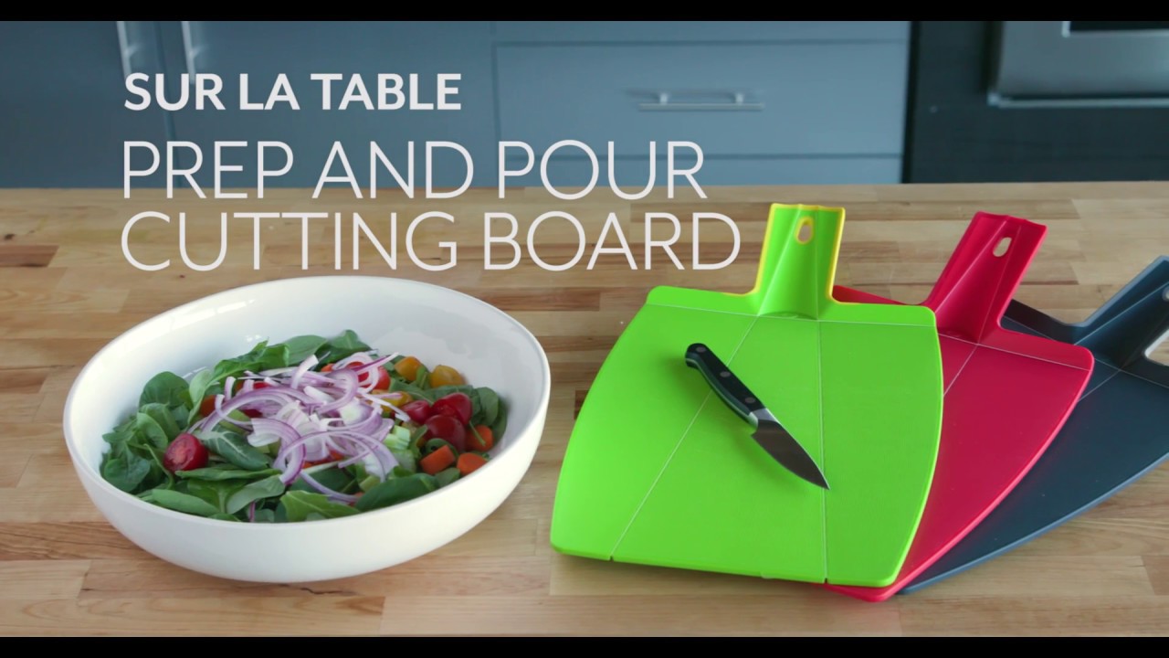 Sur La Table Prep & Pour Cutting Board, Black