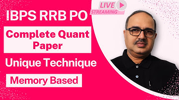 Full Quant Paper | IBPS RRB PO | (Memory Based) by Amar Sir