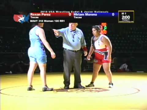 Women's Junior Freestyle Finals 190 pounds - Miriam Moreno vs. Roxan Perez