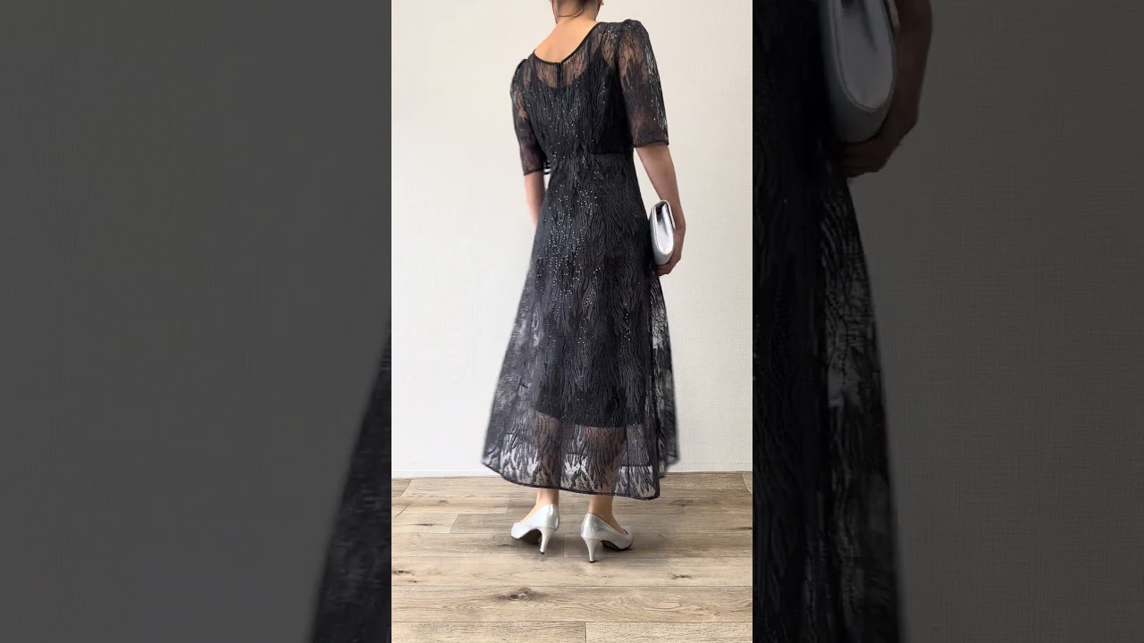 ダークグレーのスパンコールアネモネドレス[M] kaeneのレンタル｜11