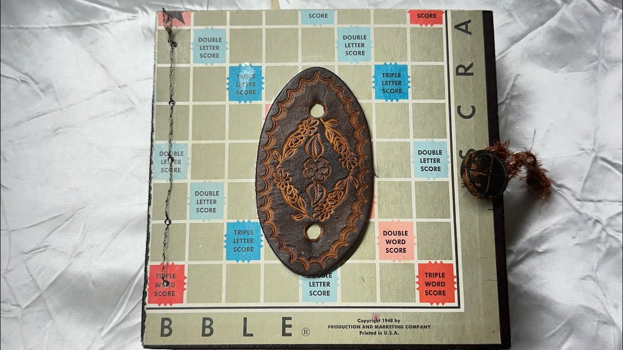 Scrabble Board Grungy Junk Journal full flip-thru