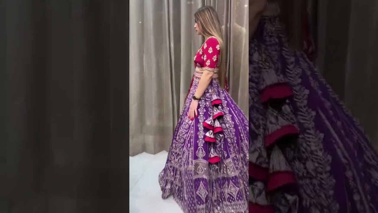 Purple lehenga Rani colour ka blouse wl combination beautiful 