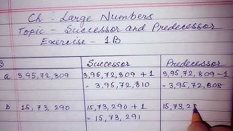 Large Number -Successor and Predecessor Exercise 1B ! Class - 5 ! Prabha Sethy MATHS Now !