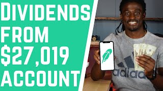 Dividend Income From $27,019 Account - Best Month Ever - Robinhood Portfolio - How Much Did I Make