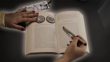 ASMR Inaudible Reading | Word Tracing, Whispering and Page Turning