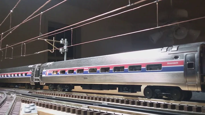 MTH PS3 E44, POWERED BY LIVE CATENARY:  CUSTOM PANTOGRAPH & CONSIST TEST #2
