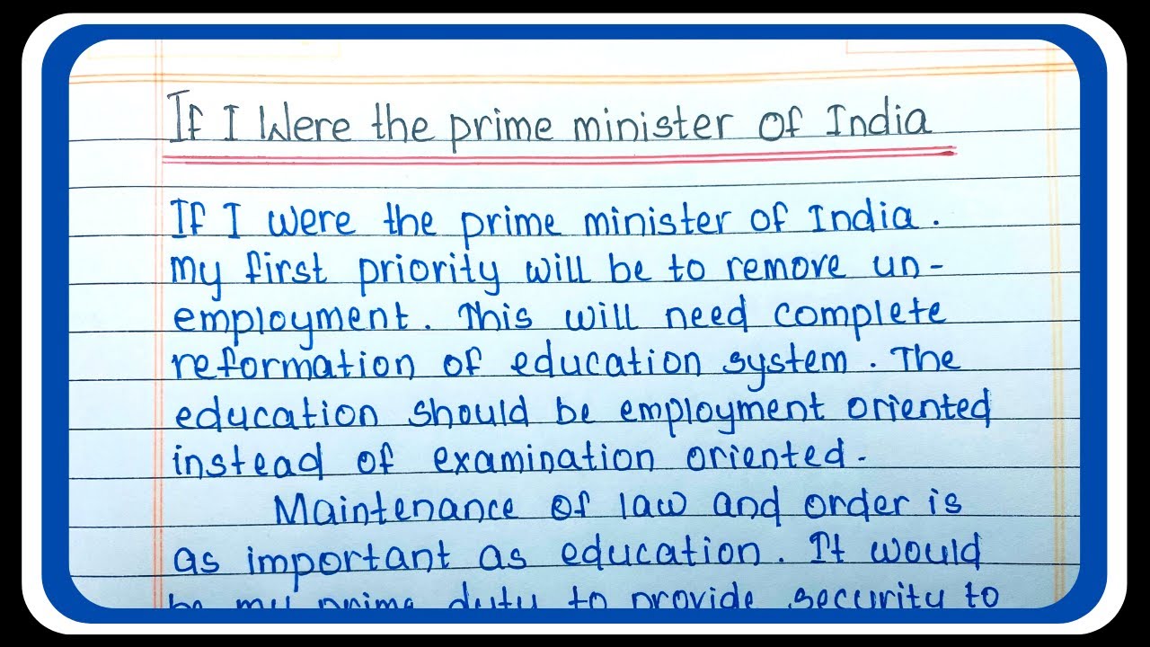 essay on if i were prime minister