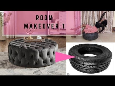 #diy #decoration  Luxury Tufted Ottoman Bench Made with Tyres