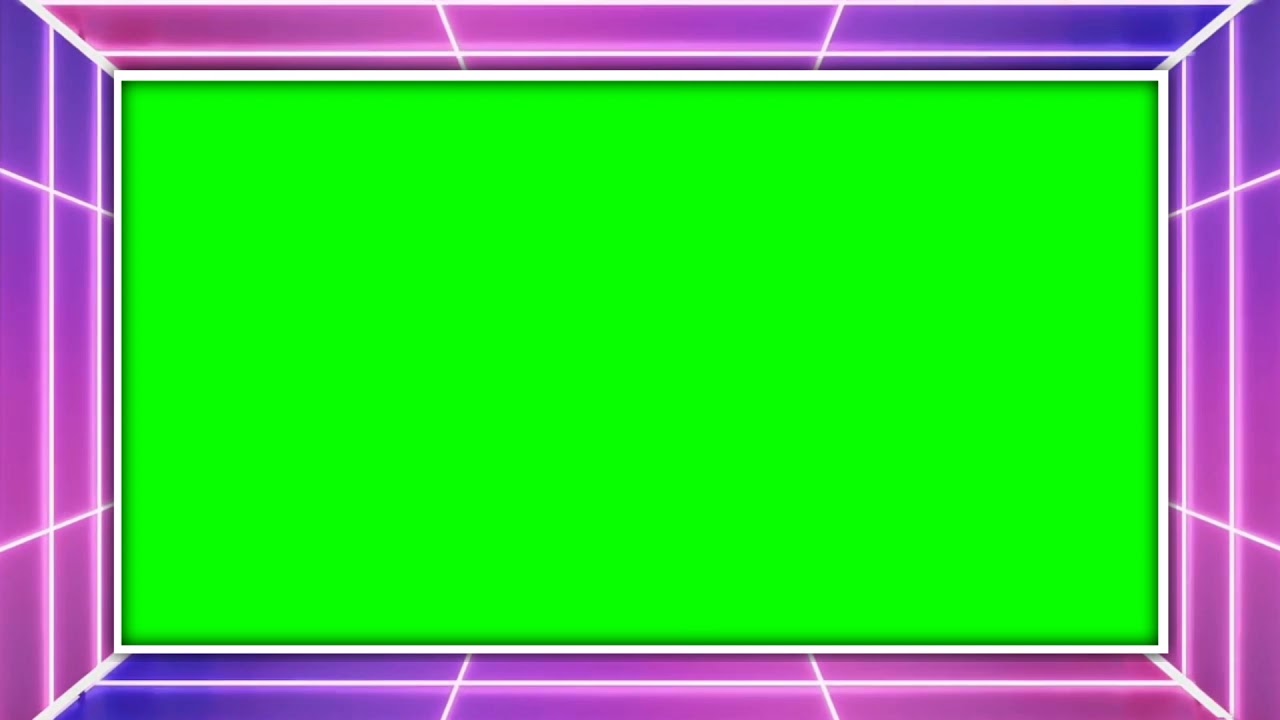 Neon Lights Tunnel Wedding Frame Green Screen Video