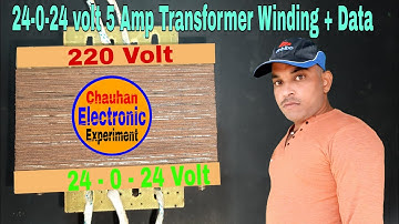 24-0-24 Volt 5 Amp Transformer Winding. 24-0-24 volt 5 Amp Transformer Winding + Data.