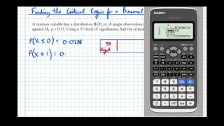Critical Region for a Binomial Hypothesis Test (Left and Right Tails) [Yr1 Maths (Stats)]