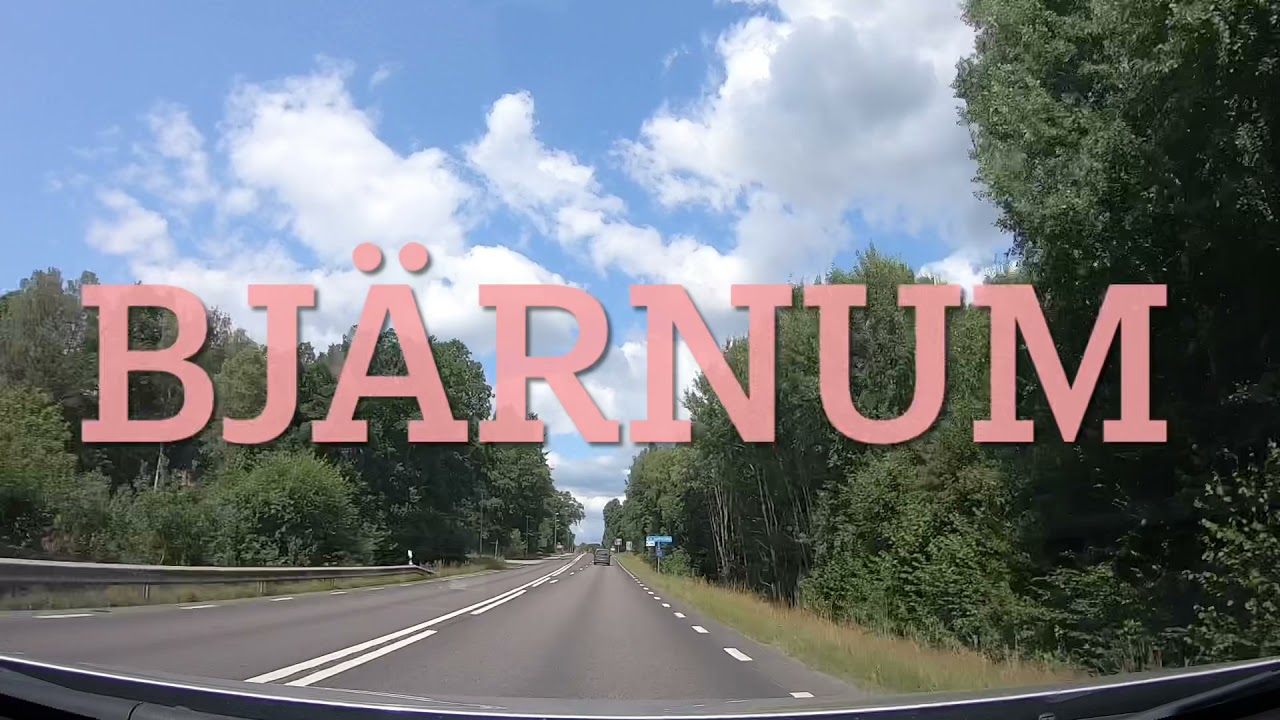Bjärnum, Sweden. Dashcam driving.