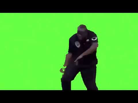 Dancing security guard green screen