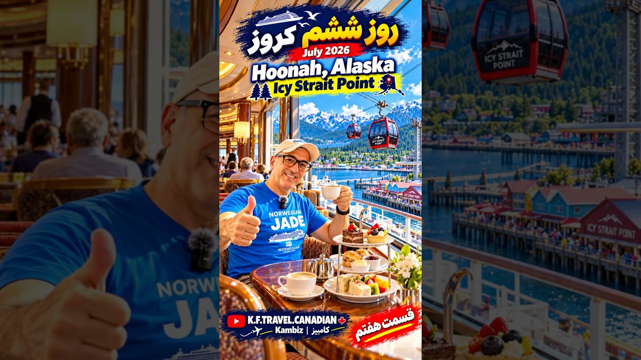 رسیدیم آلاسکا! 😍🏔️ روز ششم کروز Norwegian Jade | Hoonah & Icy Strait Point episode 7
