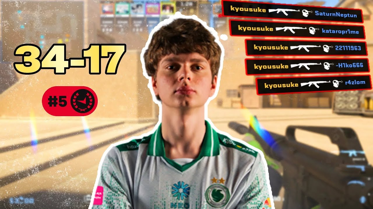 🔥 KYOUSUKE 34-17 POV: МАСТЕР-КЛАСС FACEIT (Mirage) | 4646 ELO