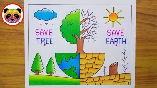 Earth Day Drawing Easy World Earth Day Poster Drawing Save Earth Drawing Save Earth Poster