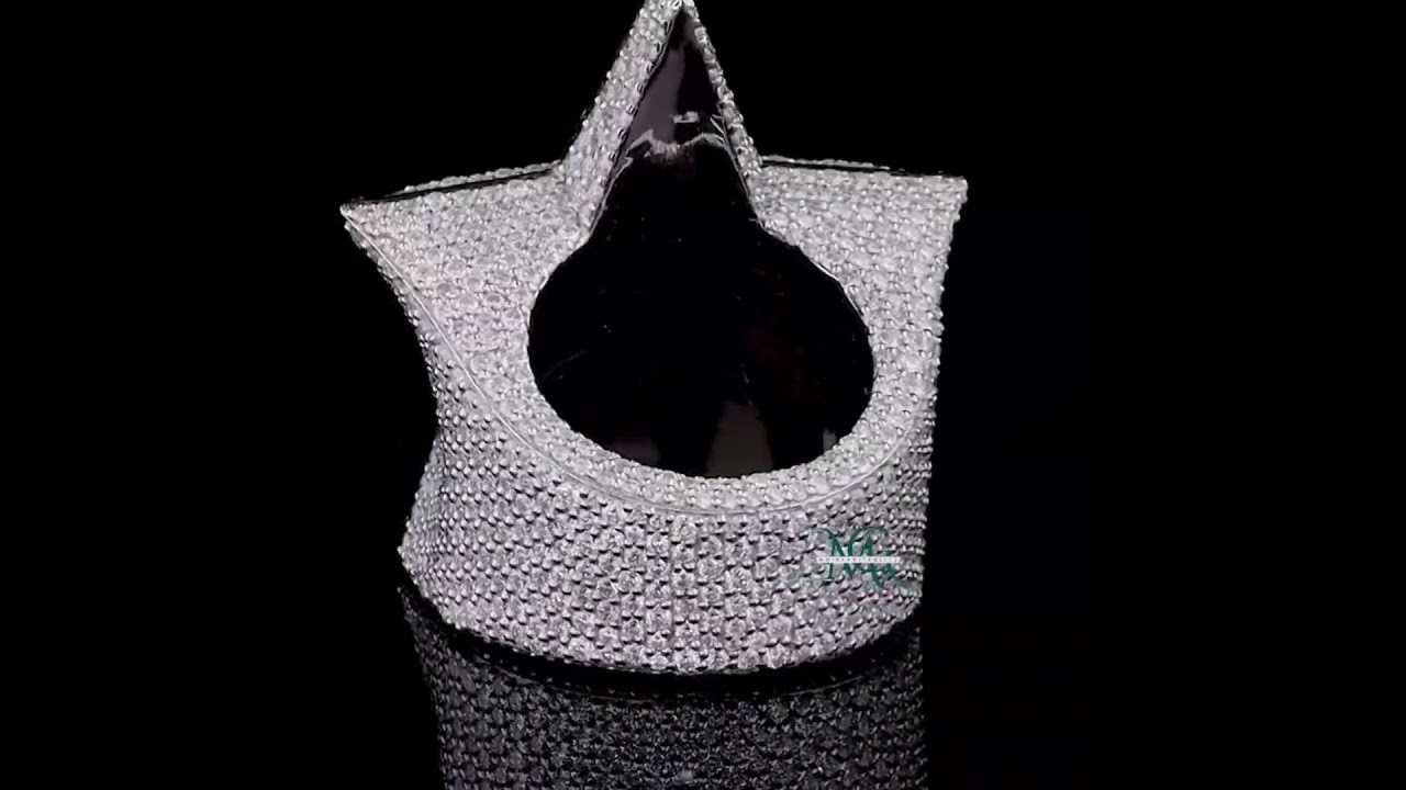 Moissanite Diamond Iced Out Star Hip Hop Ring For Men's 