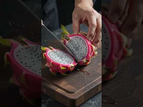 cutting a dragon fruit