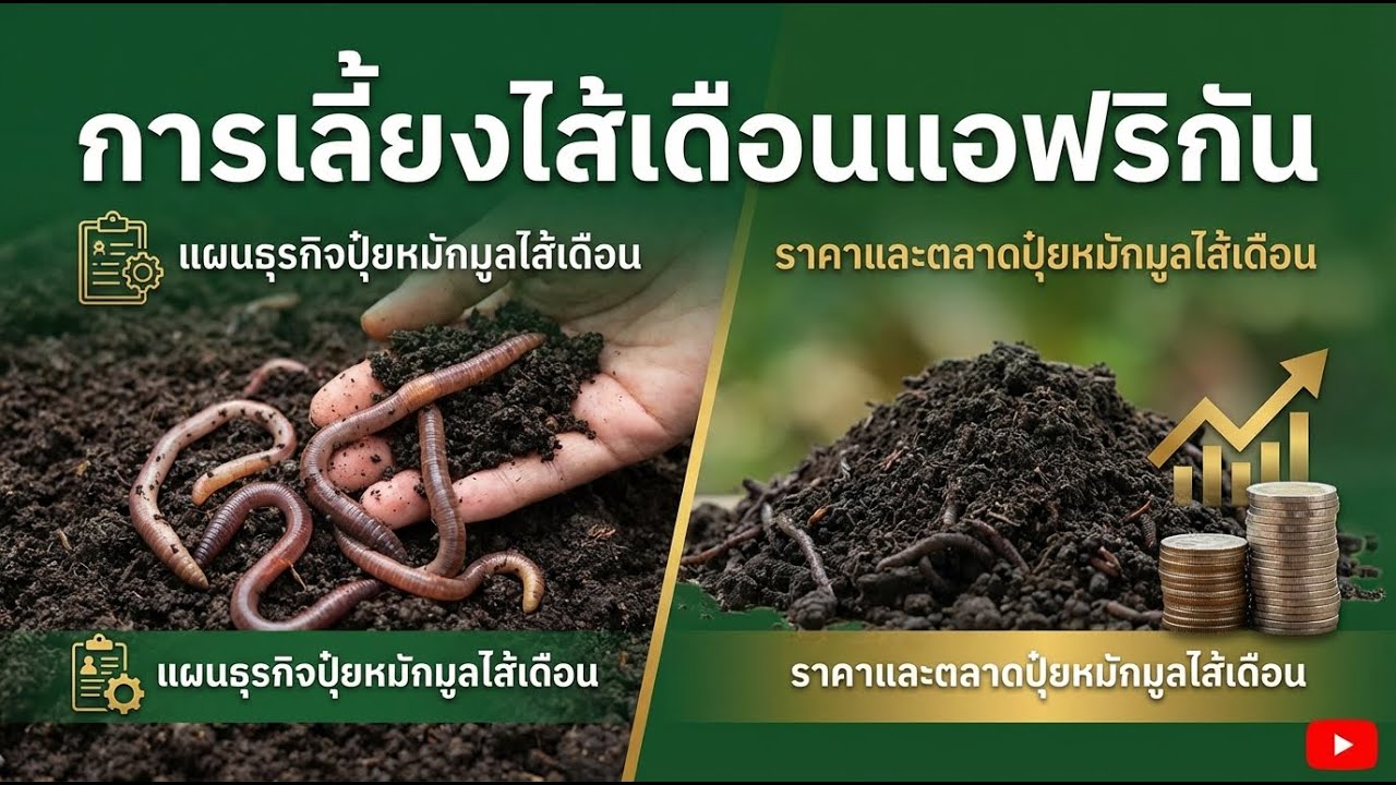 ธุรกิจหนอนผีเสื้อ African Nightcrawler: สร้างรายได้จากไส้เดือนเพาะมูล (Vermicompost)
