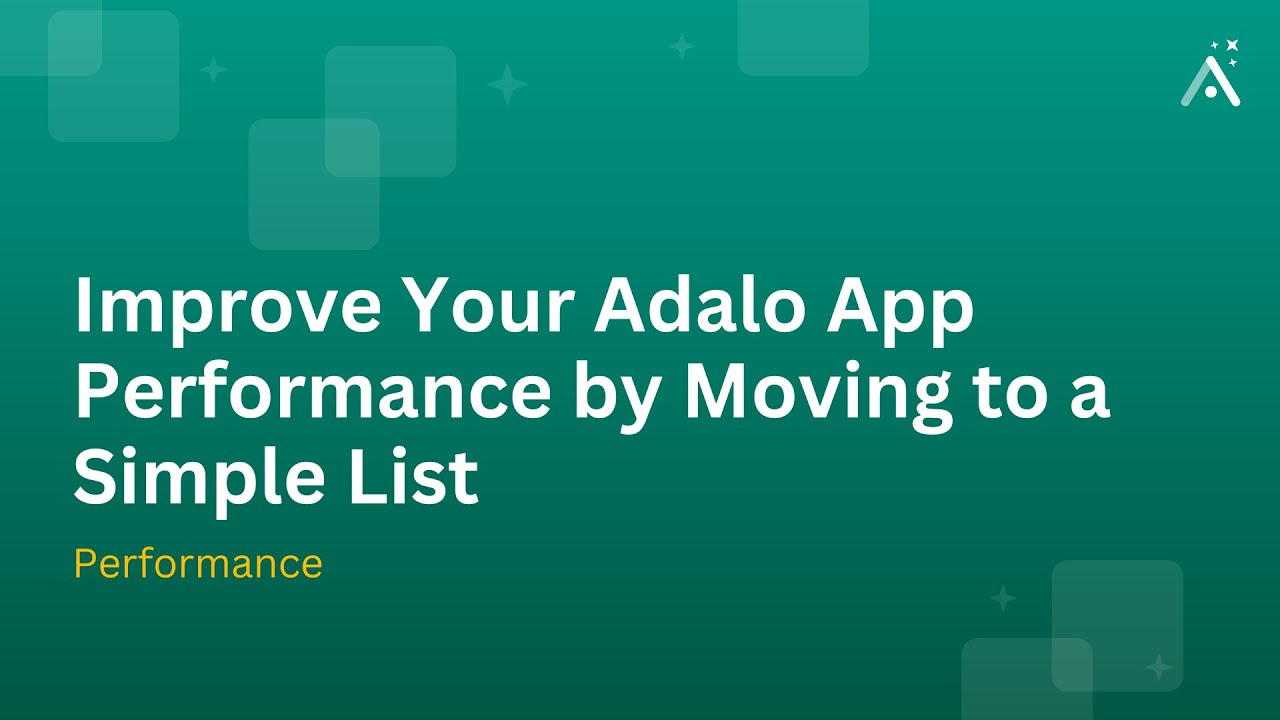Improve Your Adalo App Performance by Moving to a Simple List - YouTube
