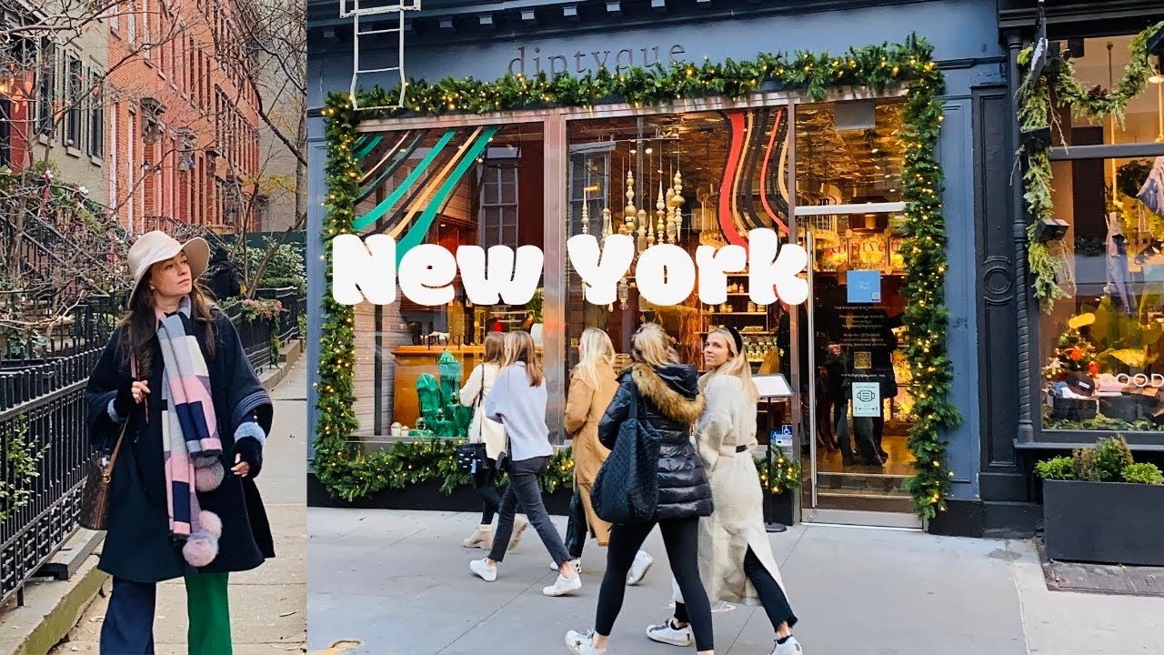 [4K]🇺🇸NYC Christmas Walk🎄West Village of Manhattan to Washington Square Park Xmas Tree | Dec 2021