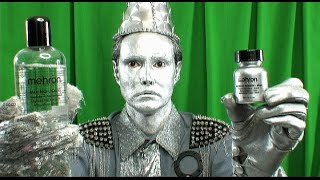 How to apply metallic SILVER powder makeup with mixing liquid to your skin -- THE TIN MAN  #makeup screenshot 5