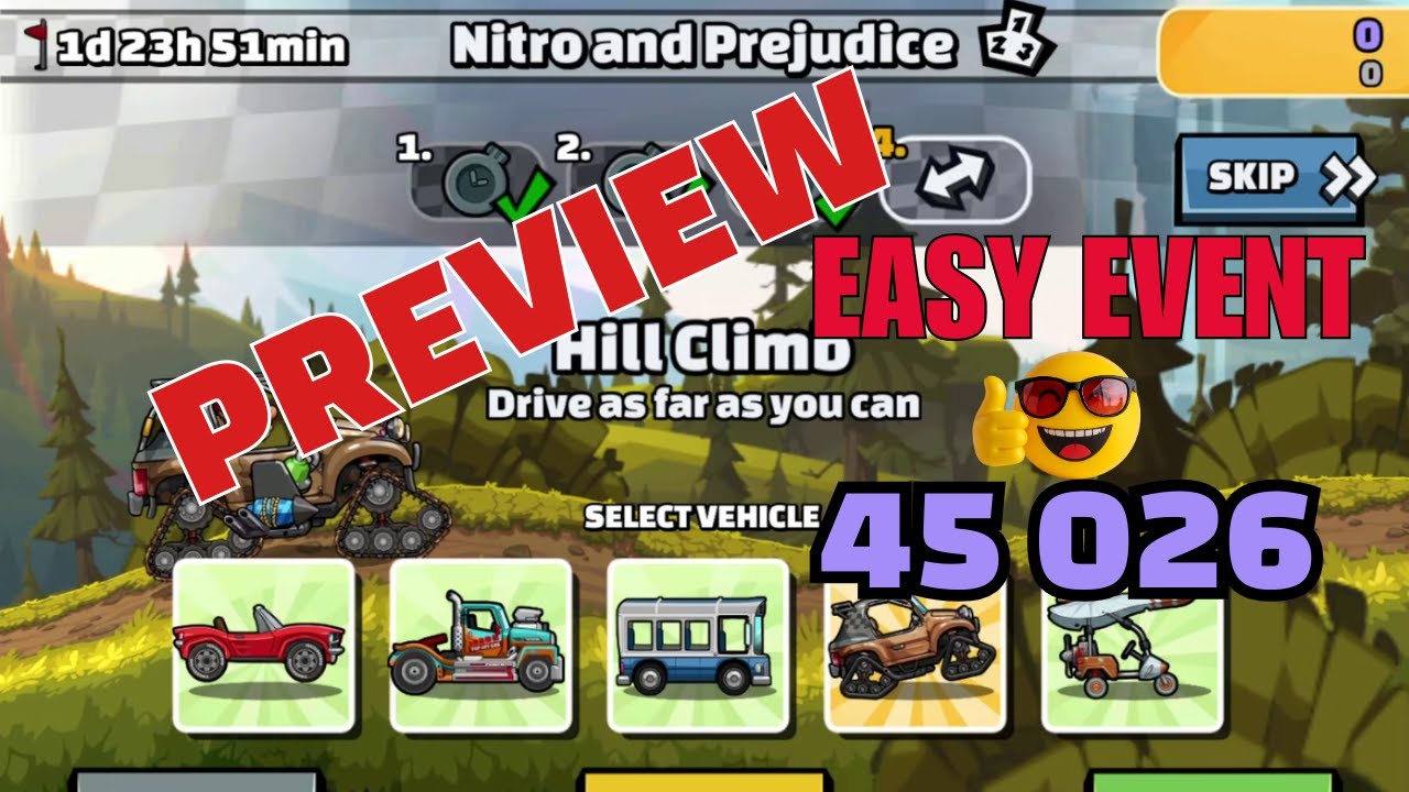 New Team Event Preview - (Nitro and Prejudice) Hill Climb Racing 2