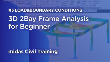 3D simple 2bay frame - 3 Loads and Boundary Conditions: midas Civil for beginners