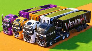 Truck Of Colors - Transporting Colorful Rainbow Marvel Trailer Dump Trucks - FS22 #17 screenshot 1