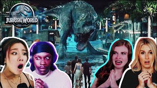 Fans Reaction to T-Rex vs Indominus Rex Final Battle Scene | Jurassic World (2015) Movie Reaction