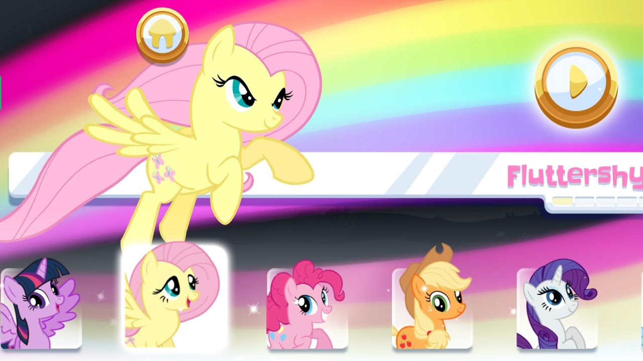 My little pony rainbow running game Fluttershy game - YouTube
