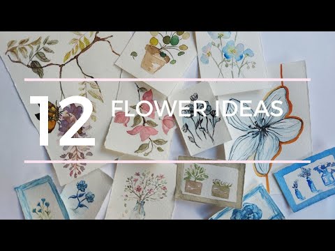 // 12 flower idea🌼🌸❀// Watercolor Painting//