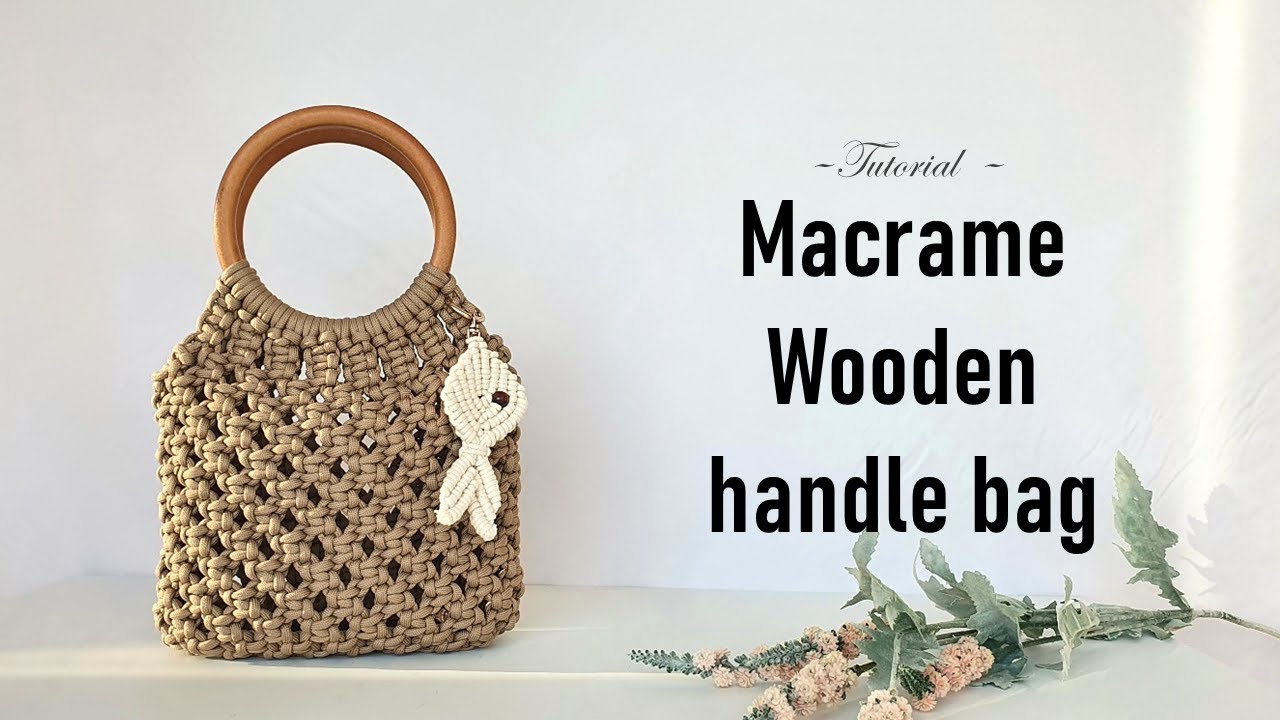 Handles for Macrame Purse, DIY Art & Crafts, Pack of 2 (Wooden Round Flat)  | Zippy Flora