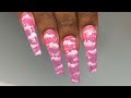 Pink Jelly Nails w/ Cloud Design | Apres XL Sculpted Coffin Gel-X Nails