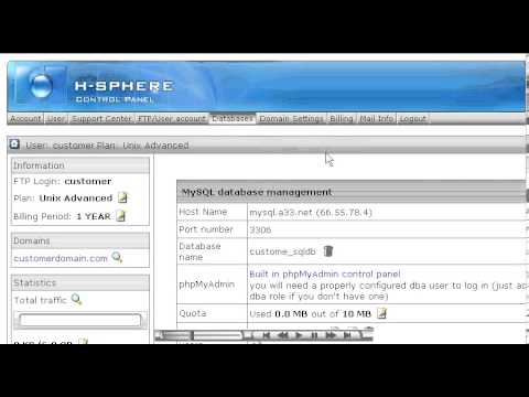 How to manage a Database with phpmyadmin in H-Sphere - Host Department LLC