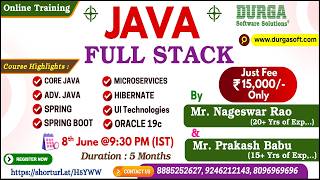JAVA FULL STACK Online Training @ DURGASOFT