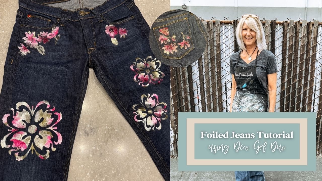 Hand Painted Jeans | Using Transfer Foils