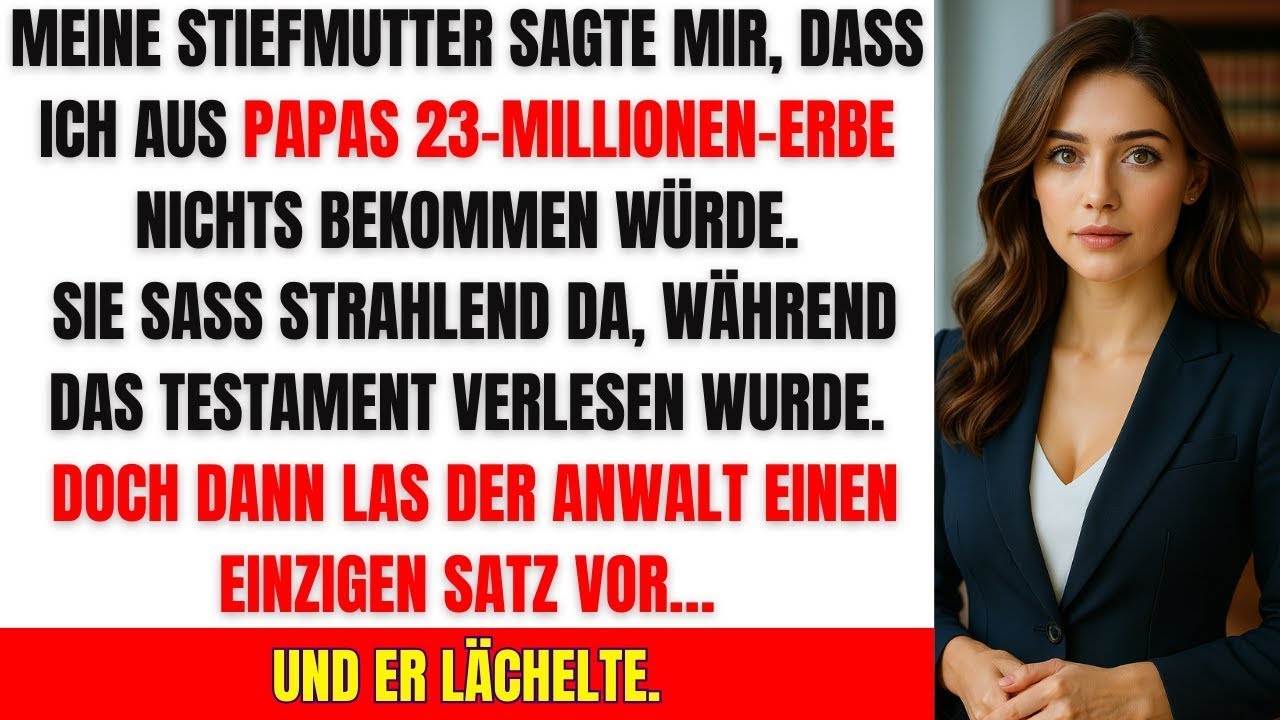 Meine Stiefmutter sagte, ich bekomme NICHTS vom Erbe – dann las der Anwalt das Testament vor…