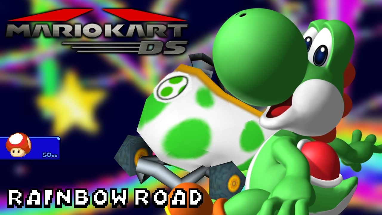 Mario Kart DS - 50cc - Yoshi - Egg 1 - Rainbow Road | Ep. 3760